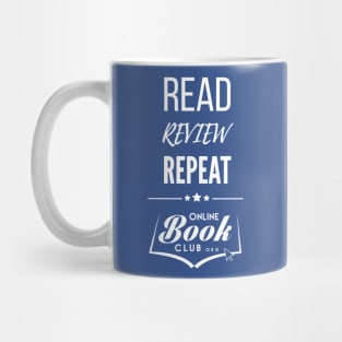 Read. Review. Repeat.  Online Book Club Mug